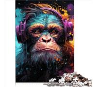 Puzzles 1000 pièces Puzzle Singe coloré pour Adultes et Adolescents Puzzles en Bois 1000 pièces (75x50 cm)