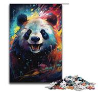Puzzles 1000 pièces Puzzles Animaux psychédéliques colorés Panda pour Adultes Jeux de Famille en Bois 1000 pièces (38 x 26 cm)