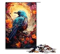 Puzzles 1000 pièces Puzzles colorés psychédéliques Oiseaux élémentaires pour Adultes Jeux de Famille en Bois 1000 pièces (75 x 50 cm)