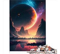 Puzzles 1000 pièces Puzzles Dawn_of_Space_Landscape Premium 100% Planche recyclée pour Adultes Famille détente Puzzles Jeux-Casse-tête Puzzle 1000 pièces (26x38 cm)