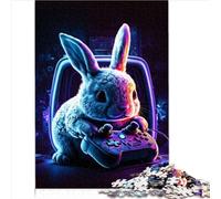 Puzzles 1000 pièces Puzzles Lapin Néon Puzzles pour Adultes Puzzles créatifs en Bois Puzzles pour Cadeaux 1000 pièces (75x50 cm)