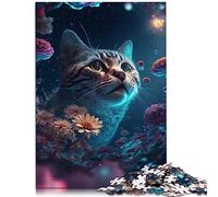 Puzzles 1000 pièces Puzzles pour Adultes Enfants Chat Puzzle en Bois Jeu de Puzzles éducatifs pour Anniversaire, Noël 50x75 cm