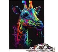 Puzzles 1000 pièces Puzzles pour Adultes Girafe Animal Pop Art Puzzles Amusants pour Adultes Puzzles en Bois pour Adultes apprenant des Jouets éducatifs 1000 pièces (75x50cm)