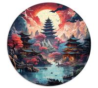 Puzzles 1000 pièces, Puzzles Ronds de lieux Traditionnels asiatiques, pour Adultes et Enfants à partir de 12 Ans. Les Puzzles en Carton sont des Cadeaux pour Toute la Famille. 。