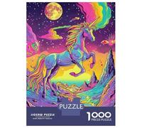 Puzzles 1000 Pièces Rainbow Unicorn Cosmic Puzzle Adulte, Jeu De Réflexion, Analyse Et Logique, Cadeaux De Noël Et d'anniversaire 38x26cm/1000pcs