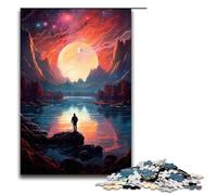 Puzzles 1000 pièces « Regarder Le Monde Seul » Cadeaux Puzzles pour Adultes Liste de souhaits de Noël avec Le Père Noël pour Adolescents de 14 Ans et Plus 1000 pièces (75 x 50 cm)
