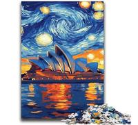 Puzzles 1000 pièces représentant Le Ciel Nocturne de l'opéra de Sydney, Cadeaux pour Adultes, pour Un Moment de détente à la Maison Chaque pièce est Unique - Jeu Familial Stimulant (38x52cm)