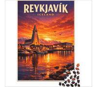 Puzzles 1000 pièces Reykjavik | Assemblage de motifs entraînez votre cerveau et vos mains Cadeaux d'anniversaire et autres créations uniques 50x75cm
