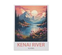 Puzzles 1000 Pièces，Rivière Kenai Alaska，Éducatives Intellectuelles Décompressant Jouet Puzzles Amusant Jeu De Famille pour Enfants Adultes（75x50cm）-IF8