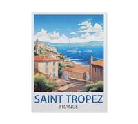 Puzzles 1000 Pièces，Saint Tropez France，Affiche Mur Art pour Cadeaux Adultes Enfants Jeux Jouets Éducatifs（50x70cm）-AC36