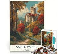 Puzzles 1000 pièces Sandomierz Poster | 75x50cm Défi difficile Liste de souhaits avec le Père Noël vacances anti-stress à la maison tuer le temps