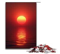 Puzzles 1000 pièces Sang du Soleil couchant Cadeaux Puzzles pour Adultes liste de souhaits de Noël avec Père Noël pour Adolescents de 14 Ans et Plus 1000 pièces (38 x 26 cm)