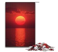 Puzzles 1000 pièces Sang du Soleil couchant Cadeaux Puzzles pour Adultes liste de souhaits de Noël avec Père Noël pour Adolescents de 14 Ans et Plus 1000 pièces (38 x 26 cm)