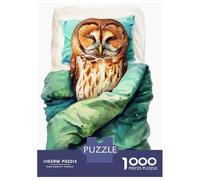 Puzzles 1000 Pièces Sleeping Owl Bird Art Puzzles pour Adultes - Jeu Manuel - Idées De Détente À La Maison - Cadeaux De Noël Et d'anniversaire 70x50cm/1000pcs