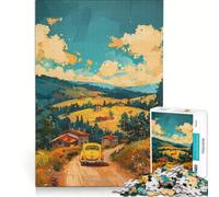 Puzzles 1000 pièces Studio Ghibli-Style Countryside | 38x26cm Jouet éducatif à défi difficile idéal pour la décoration de bureau
