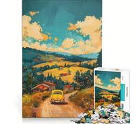 Puzzles 1000 pièces Studio Ghibli-Style Countryside | 38x52cm Un défi de taille l'interaction parent-enfant Renforcer l'amour entre les couples.