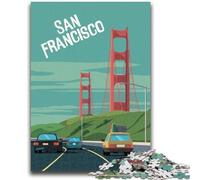Puzzles 1000 pièces sur la Ville de San Francisco pour Adolescents, Jeux éducatifs à Faire soi-même avec Affiche et fiche de Questions-réponses pour Les 14 Ans et Plus (1000 pièces, 26x38cm)