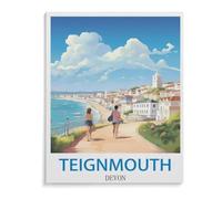 Puzzles 1000 Pièces，Teignmouth Devon Poster de Voyage Vintage，Éducatives Intellectuelles Décompressant Jouet Puzzles Amusant Jeu De Famille pour Enfants Adultes（50x70cm）-B19