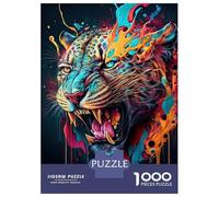 Puzzles 1000 Pièces The Mysterious Leopard Puzzle Adulte, Jeu De Réflexion, Analyse Et Logique, Cadeaux De Noël Et d'anniversaire 52x38cm/1000pcs