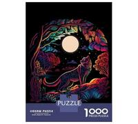 Puzzles 1000 Pièces Tiger Neon Puzzles pour Adultes - Jeu Manuel - Idées De Détente À La Maison - Cadeaux De Noël Et d'anniversaire 52x38cm/1000pcs