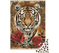 Puzzles 1000 Pièces Tiger Wall Art Print-3 Puzzles pour Adultes Jeux Relaxants Défi Difficile Activités Amusantes À La Maison, 38x26cm/1000pcs