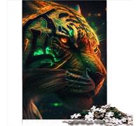 Puzzles 1000 pièces Tigre féroce pour Adultes et Enfants à partir de 14 Ans Jeu Familial pour Adultes et Enfants 1000 pièces (26 x 38 cm)