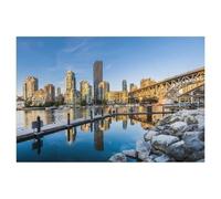 Puzzles 1000 Pièces，Vancouver, Impression de l’île Granville，Enfants Jouet Cadeau Éducatif Intellectuel Décompression Fun Famille Jeu/Halloween Noël Puzzle Cadeau（38x26cm）-AI46