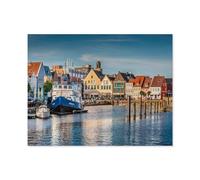 Puzzles 1000 Pièces，Vieille Ville de Husum: Maison Natale de Theodor Storm en Frise du Nord, Schleswig-Holstein，Enfants Jouet Cadeau Éducatif Intellectuel Décompression Fun Famille Jeu -B31