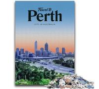 Puzzles 1000 pièces Visit Perth pour Adultes, Jeu Familial Anti-Stress, défi Difficile, Cadeaux pour Amis et Famille, 1000 pièces (26x38cm)