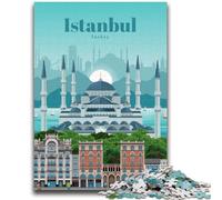 Puzzles 1000 pièces « Visite de la Turquie » pour Adolescents, Jeux éducatifs à Faire soi-même avec Affiche et fiche de Questions-réponses pour Les 14 Ans et Plus (1000 pièces, 26x38cm)