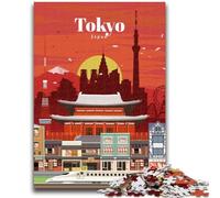Puzzles 1000 pièces Visitez Tokyo pour Adolescents, Jeux éducatifs à Faire soi-même avec Affiche et fiche de Questions Assorties, pour Les 14 Ans et Plus (1000 pièces, 50x75cm)