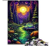 Puzzles 1000 pièces Voiture Néon dans la Nature pour Ados, Cadeaux, Art Intéressant, Réduction du Stress, Liste de Souhaits avec Père Noël (14 Ans) (50x75cm)