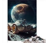 Puzzles 1000 pièces Voiture Vintage sur la Lune Puzzles pour Carton 100% recyclé Puzzle Durable pour Adultes Cadeaux de Jeu Difficiles 1000 pièces (26 x 38 cm)
