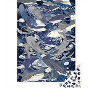 Puzzles 1000 Pièces Whale Shark Ocean Art Print Puzzle pour Adolescents Améliore La Mémoire Difficile Et Stimulant Casse-tête Jeux De Réflexion en Famille 38x26cm/1000pcs