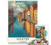 Puzzles 1000 pièces Whitby North Yorkshire Poster | 38x52cm Jeux en famille pour renforcer les liens amoureux - Cadeaux d'anniversaire uniques