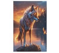 Puzzles 1000 Pièces Wolf Puzzle pour Adultes Et Enfants, en Bois Jeu ÉduChatif Défi Jouet, Jeu Familial Amusant （78×53cm）