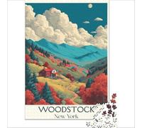 Puzzles 1000 pièces Woodstock, NY | Améliorer la mémoire décompresser intellectuellement anniversaire et cadeaux uniques 50x75cm