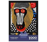 Puzzles 1000 Pièces Yayoi Kusama No.2 Mandrill Exhibition Poster Puzzles pour Adultes - Modèle À Assembler - Défi Éducatif - Cadeau d'anniversaire Unique 52x38cm/1000pcs