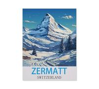 Puzzles 1000 Pièces,Zermatt Suisse,Enfants Jouet Cadeau Éducatif Intellectuel Décompression Fun Famille Jeu/Halloween Noël Puzzle Cadeau(75x50cm)-HB28