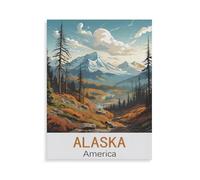 Puzzles 1000 Puzzles en Bois，Alaska, Amérique，Bricolage Créatif Puzzle Cadeaux Jeux Éducatifs Brain Challenge Puzzle（75x50cm）-HX92