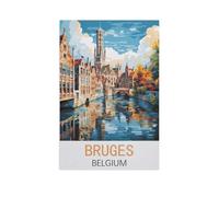 Puzzles 1000 Puzzles en Bois，Bruges Belgique，Bricolage Créatif Puzzle Cadeaux Jeux Éducatifs Brain Challenge Puzzle（75x50cm）-FO2