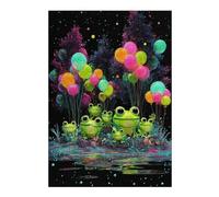 Puzzles 1000pcs(38x26cm) pour Adolescentes Frogs with Balloons in Pond Puzzle Casse-tête, Jeu Difficile, Cadeau Anti-Stress 1000pcs(38x26cm)