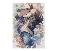 Puzzles 1000pcs(38x26cm) pour Adolescents Adorable Teddy Bear with Trendy Outfit Puzzles pour Adolescents Jouets Anti-Stress Cadeau d'anniversaire Aide À Stimuler Le Cerveau 1000pcs(38x26cm)