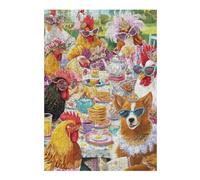 Puzzles 1000pcs(38x26cm) pour Adolescents Chickens Tea Party Puzzle Adulte Jeu Manuel Une Œuvre d'art Cadeaux pour Amis Et Famille 1000pcs(38x26cm)