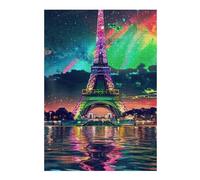 Puzzles 1000pcs(38x26cm) pour Adolescents Colorful Eiffel Tower Reflection-1 Puzzles pour Adultes Jeux Relaxants Défi Difficile pour Les Jeux 1000pcs(38x26cm)