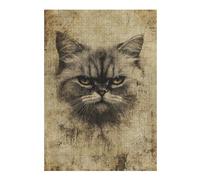 Puzzles 1000pcs(38x26cm) pour Adolescents Grumpy Cat Art Print Puzzle Adulte Jeu Manuel Une Œuvre d'art Cadeaux pour Amis Et Famille 1000pcs(38x26cm)