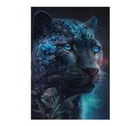 Puzzles 1000pcs(38x26cm) pour Adolescents Magical Leopard with Flowers Puzzles pour Adolescents Jouets Anti-Stress Cadeau d'anniversaire Aide À Stimuler Le Cerveau 1000pcs(38x26cm)