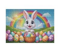 Puzzles 1000pcs(38x26cm) pour Adolescents Rainbow Easter Bunny Basket Puzzles pour Adultes Jeu Manuel Course De Vitesse pour Les Mains Aidez Votre Cerveau À S'exercer 1000pcs(38x26cm)