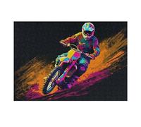 Puzzles 1000pcs(38x26cm) pour Adolescents Splashes Motocross Puzzles pour Adultes Jeu Manuel Course De Vitesse pour Les Mains Aidez Votre Cerveau À S'exercer 1000pcs(38x26cm)