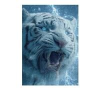 Puzzles 1000pcs(38x26cm) pour Adolescents White Tiger Roar Nature's Power Puzzle Adulte Jeu Manuel Une Œuvre d'art Cadeaux pour Amis Et Famille 1000pcs(38x26cm)